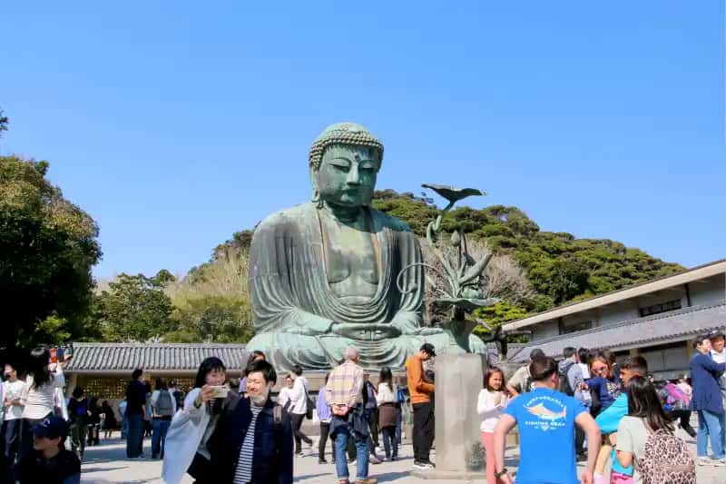 statua di buda in kamakura giappone, kamakura